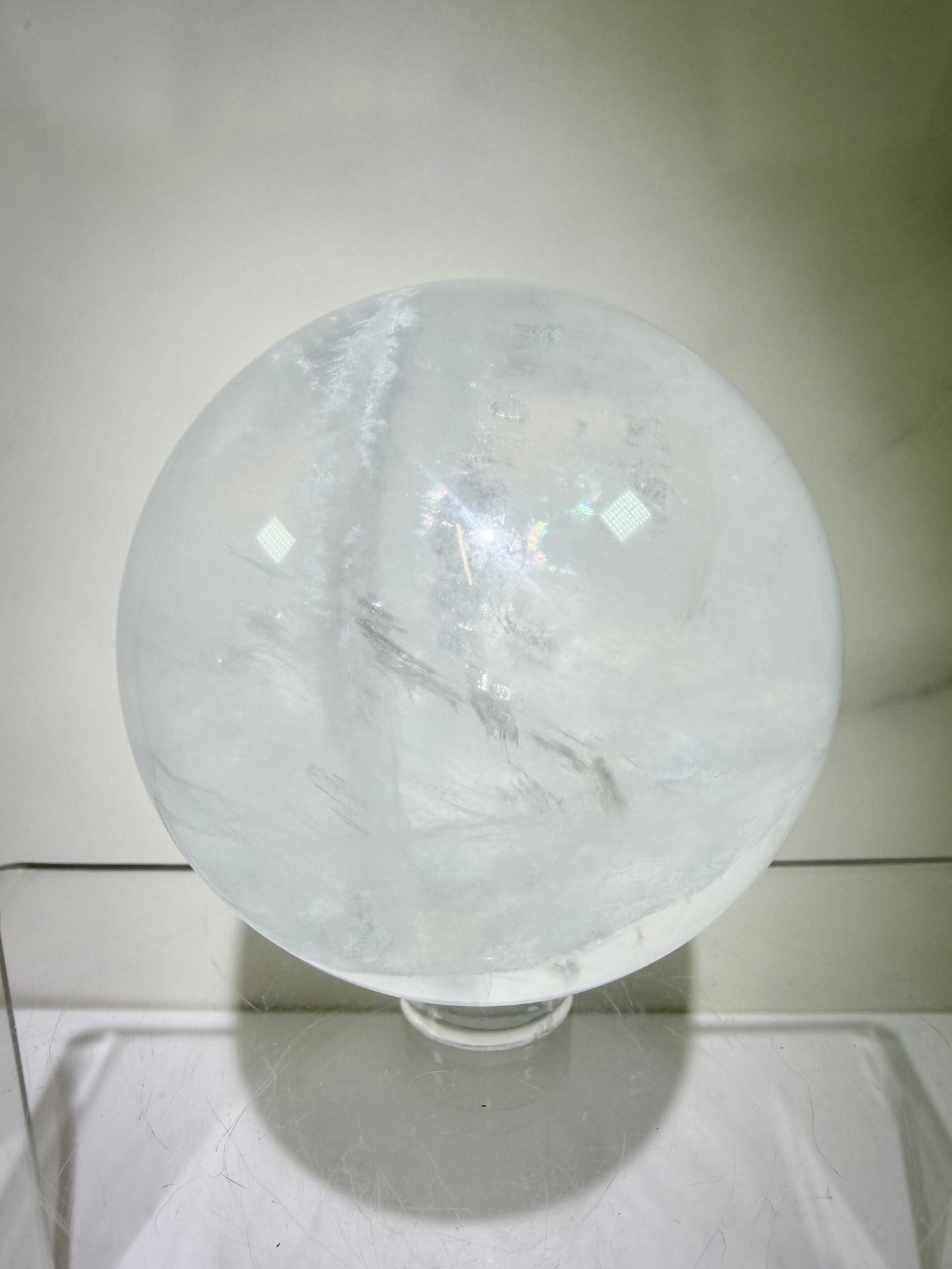 Clear Fluorite Sphere. 60mm. Very Rare Fluorite Display Crystal. High Quality Fluorite From China.