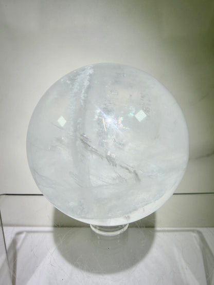 Clear Fluorite Sphere. 60mm. Very Rare Fluorite Display Crystal. High Quality Fluorite From China.