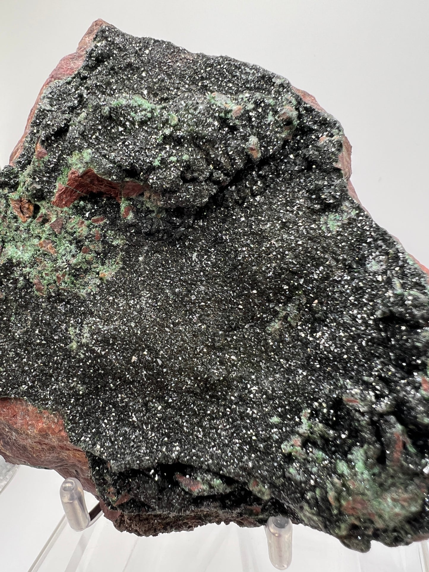 Libethenite Crystal Specimen. Rare Mineral Specimen With Malachite. Flashy Display Crystal
