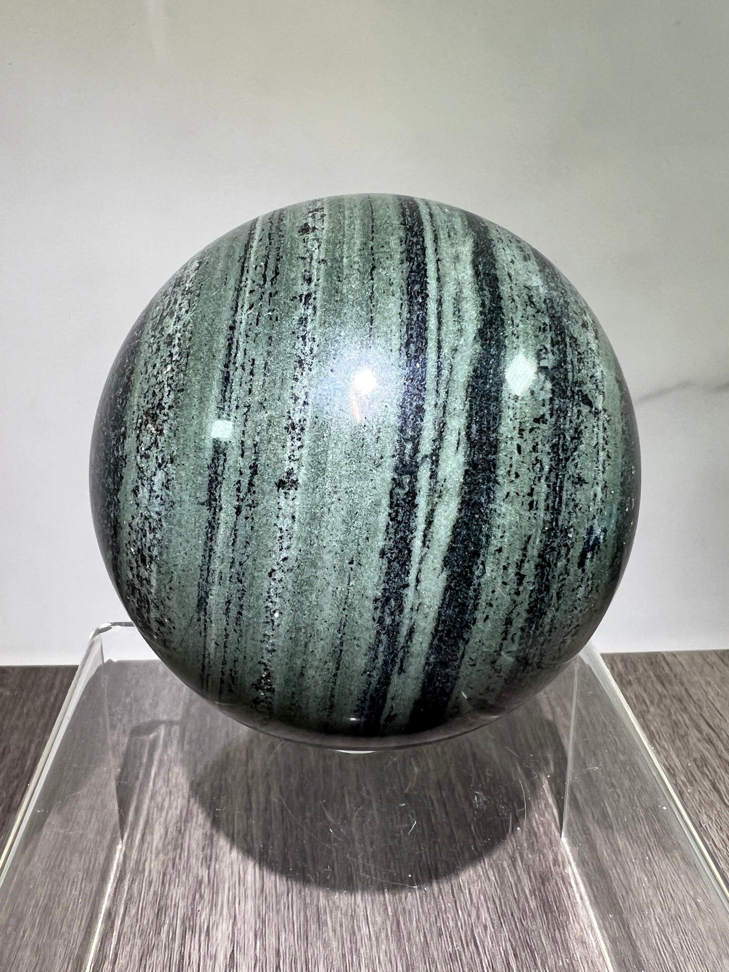 Green Zebra Jasper Sphere. 80mm. Large Display Sphere From Madagascar. Gorgeous High Quality Rare Crystal