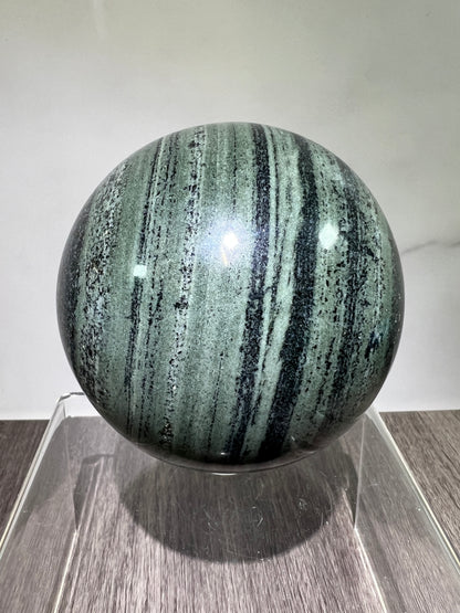 Green Zebra Jasper Sphere. 80mm. Large Display Sphere From Madagascar. Gorgeous High Quality Rare Crystal