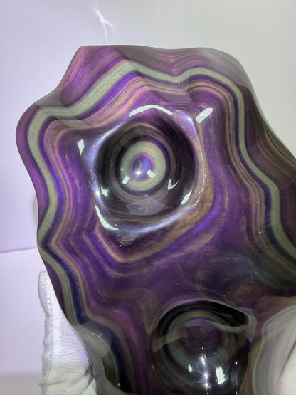 Rainbow Obsidian Freeform. Top Quality Extra Large Statement Piece. Gorgeous One Of A Kind Display Crystal.