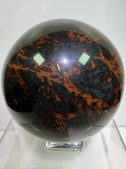 Mahogany Obsidian Sphere. 90mm. XL High Quality Crystal. Rare And Stunning Display Sphere