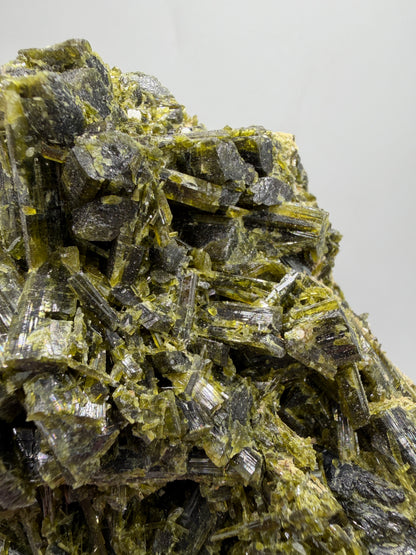 Green Tourmaline Cluster. Gorgeous Rare Tourmaline Specimen From Madagascar. Amazing Mineral Display Crystal.