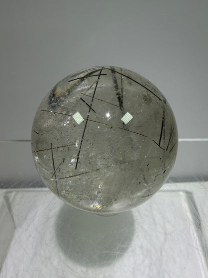Rutile Quartz Sphere. 43mm. Amazing Combination Of Gold, Copper, And Black Rutilated Quartz. Very Rare Display Sphere