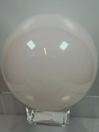 Mangano Calcite Sphere. 70mm. Very Intense Orange UV Reaction. Large High Quality Display Crystal.