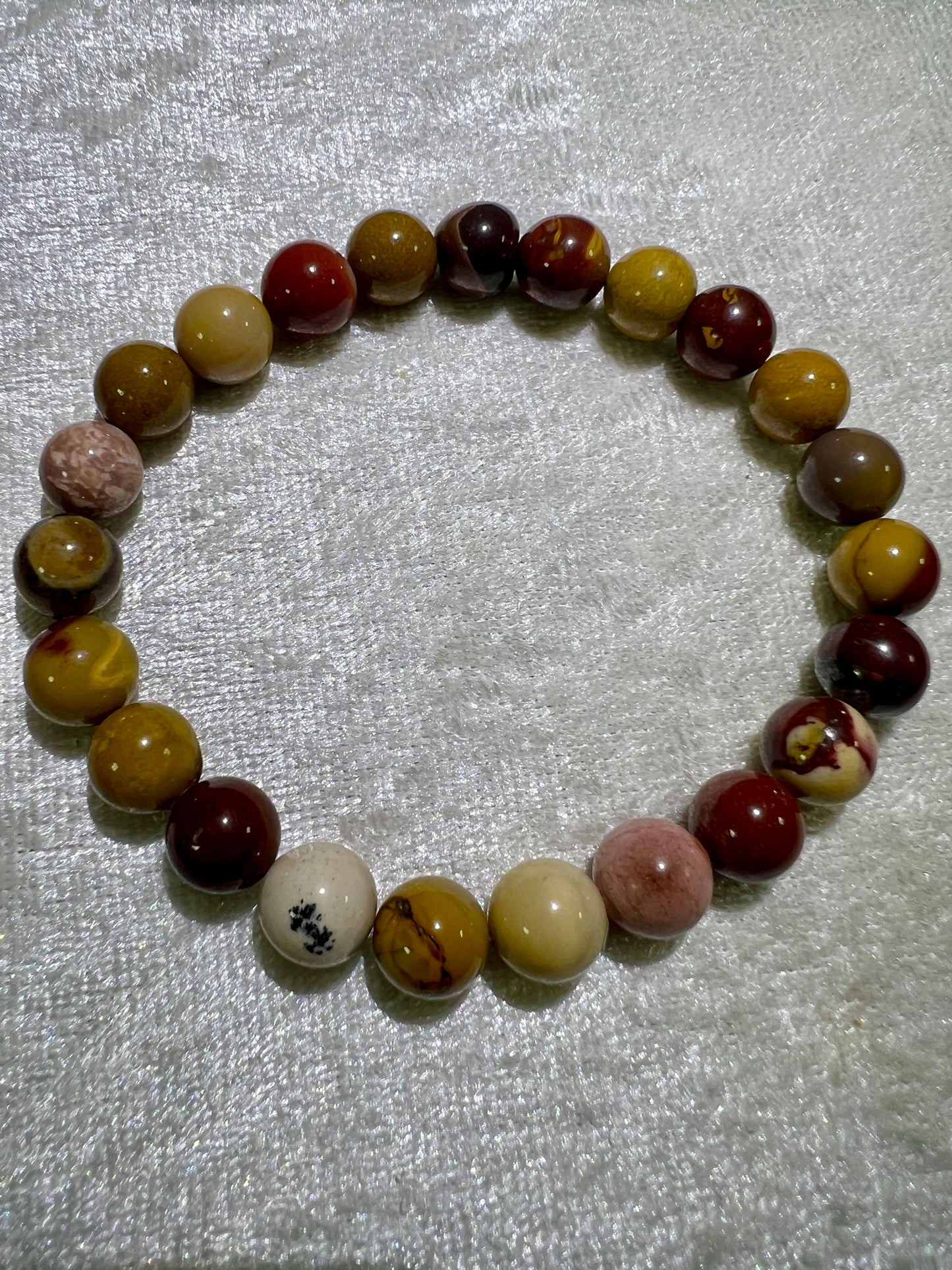 Mookaite Crystal Bead Bracelet. Stunning Colorful Mookaite Bracelet. 10mm. Amazing Crystal From Australia