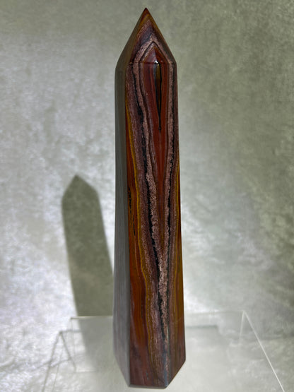 Tiger Iron Crystal Tower. 8.6 Inches. Gorgeous High Quality Tower With Stunning Patterns And Amazing Flash.