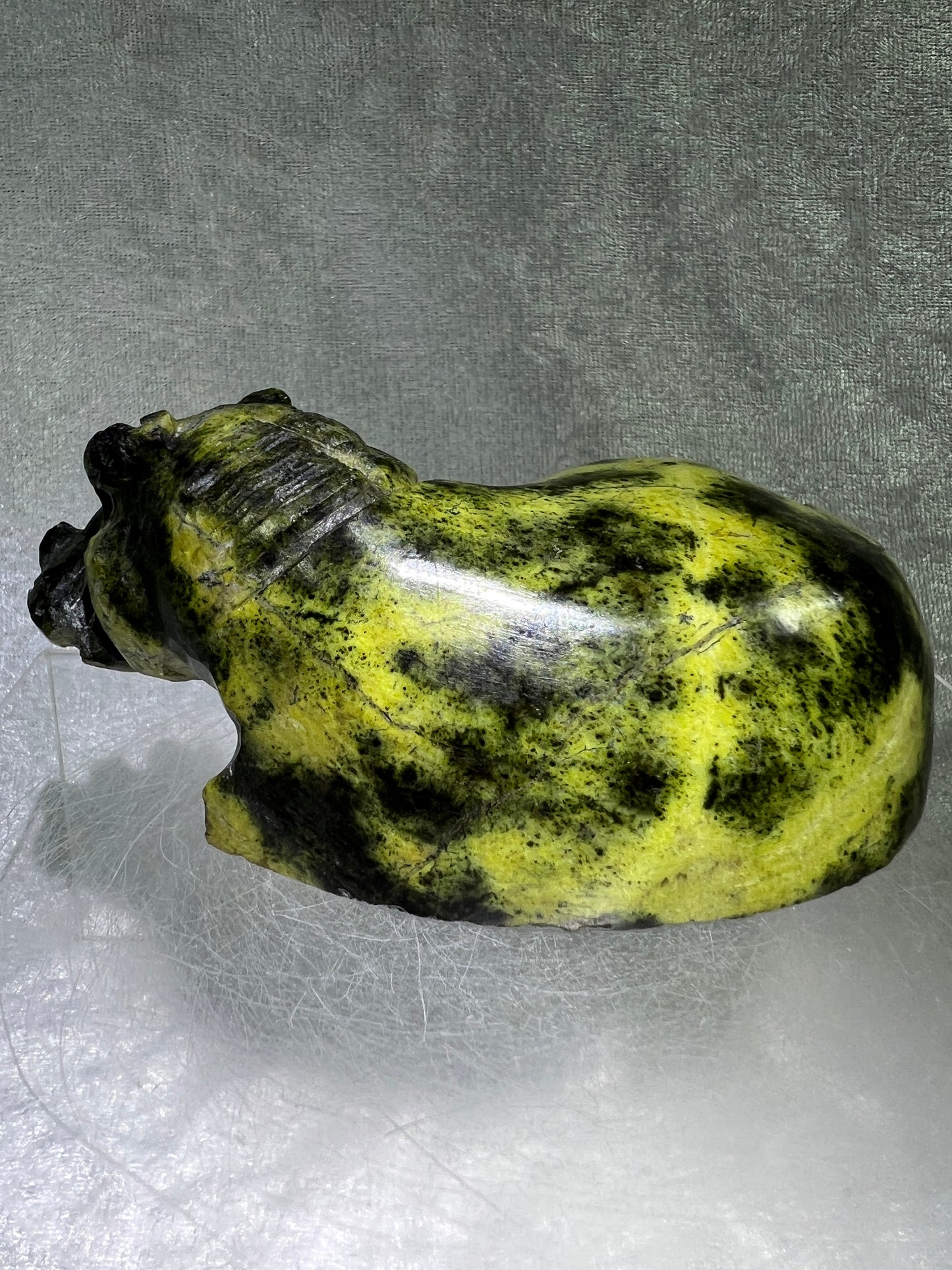 Leopard Stone Hippo Carving. Amazing Crystal Art From Zimbabwe. Incredible Collectors Piece.