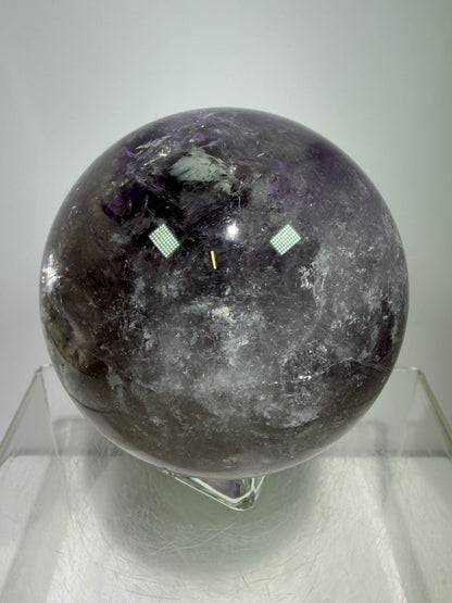 Phantom Amethyst Sphere. 74mm. Gorgeous Amethyst With Nice Rainbows. Amazing Display Sphere.