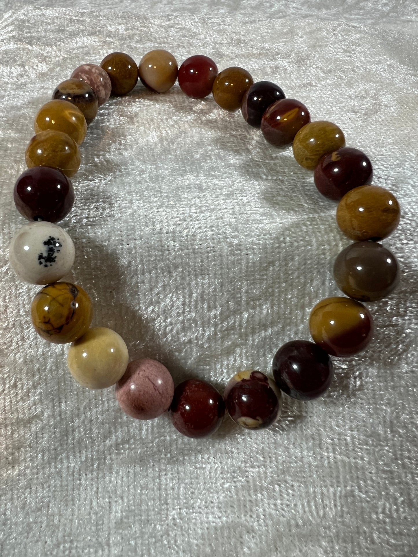 Mookaite Crystal Bead Bracelet. Stunning Colorful Mookaite Bracelet. 10mm. Amazing Crystal From Australia