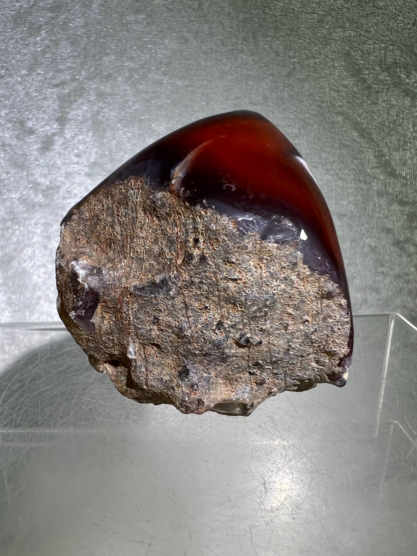 Red Sashe River Agate Freeform. Gorgeous Semi Polished Freeform From Zimbabwe. High Quality Rare Display Crystal