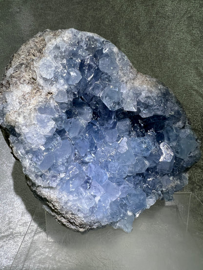 Celestite Geode From Madagascar. 6.5 lbs. Large High Quality Celestine Specimen.