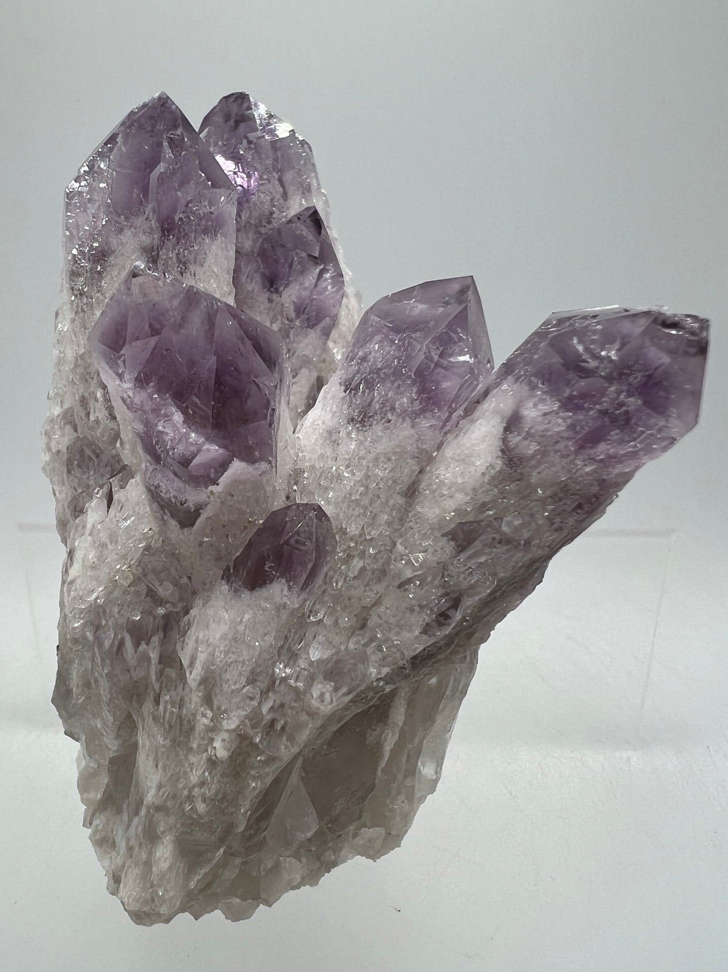 Sugar Amethyst Cluster. Gorgeous Shades Of Lavender With White Druzy Quartz. Beautiful Rare Amethyst Specimen From Zambia