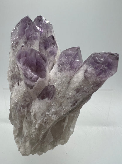 Sugar Amethyst Cluster. Gorgeous Shades Of Lavender With White Druzy Quartz. Beautiful Rare Amethyst Specimen From Zambia
