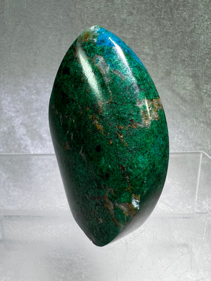 Chrysocolla Flame From Peru. Stunning Chrysocolla And Malachite Display Crystal. High Quality Flame With Gorgeous Colors.