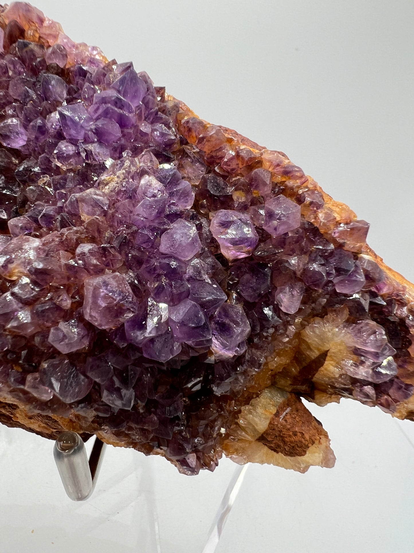 Amethystos Crystal Specimen. Gorgeous Amethyst Cluster From South Africa. Rare Deep Purple Display Crystal