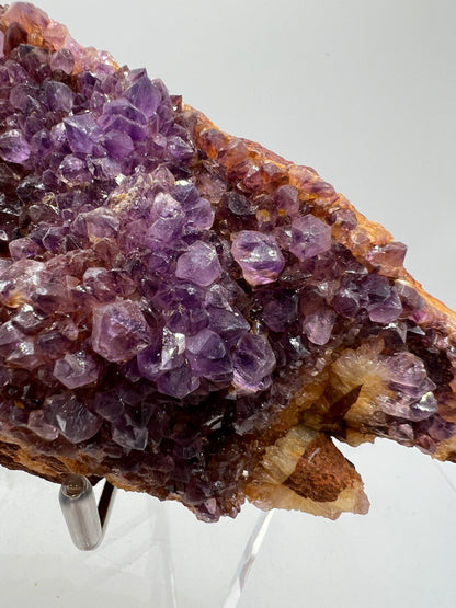 Amethystos Crystal Specimen. Gorgeous Amethyst Cluster From South Africa. Rare Deep Purple Display Crystal