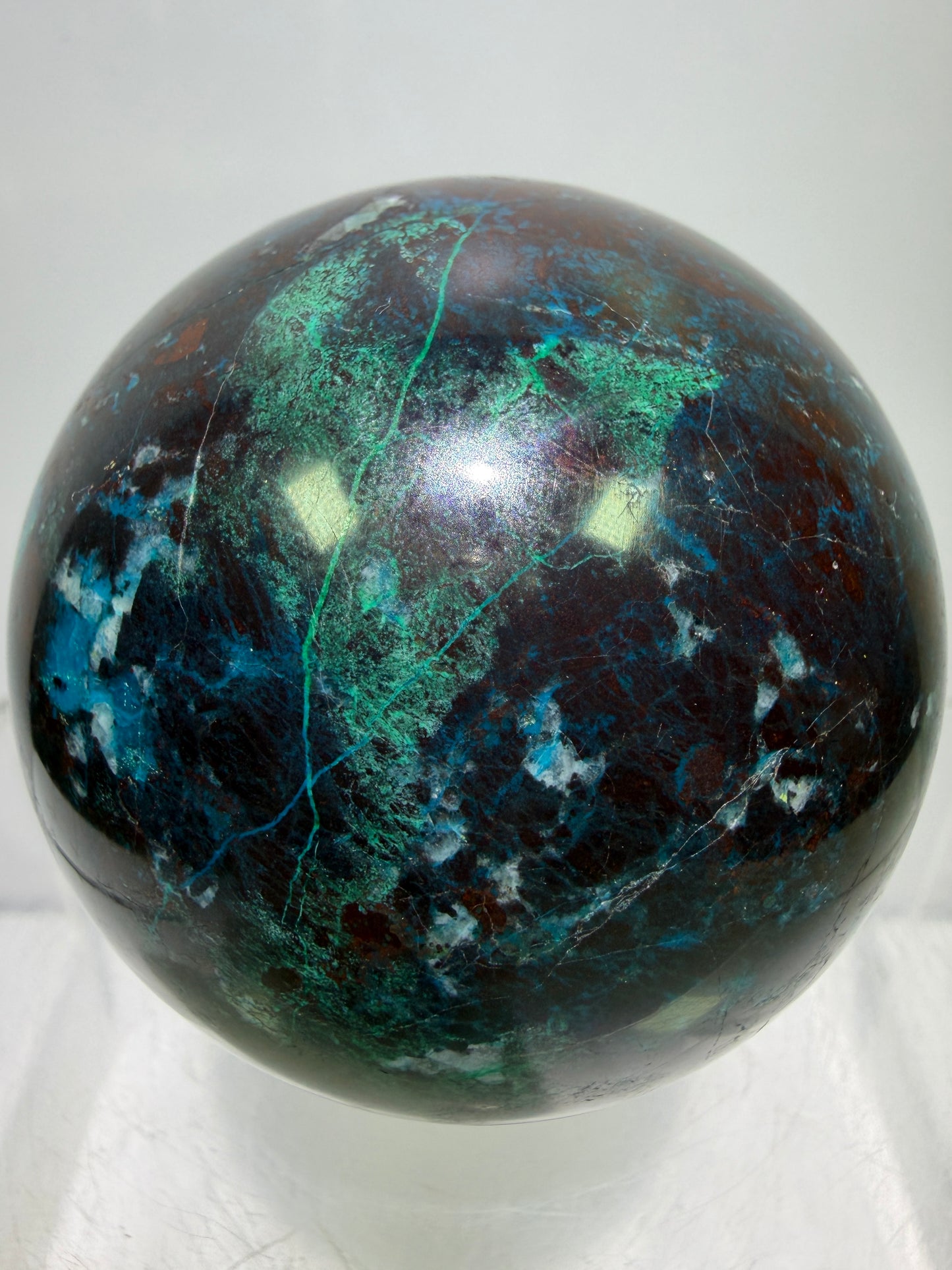 Shattuckite Crystal Sphere. 61mm. Gorgeous Mixed Mineral From Namibia. Very Rare And Special Display Crystal.