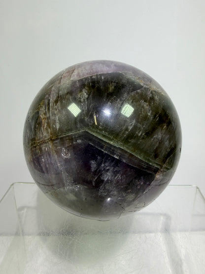 Super Seven Crystal Sphere: 72mm. Rare Melody Stone From Brazil. High Quality Crystal Display Sphere