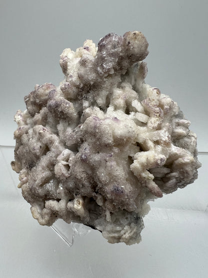 Selenite With Druzy Fluorite. Very Unique Mineral Specimen From Mexico. UV Reactive Display Crystal.