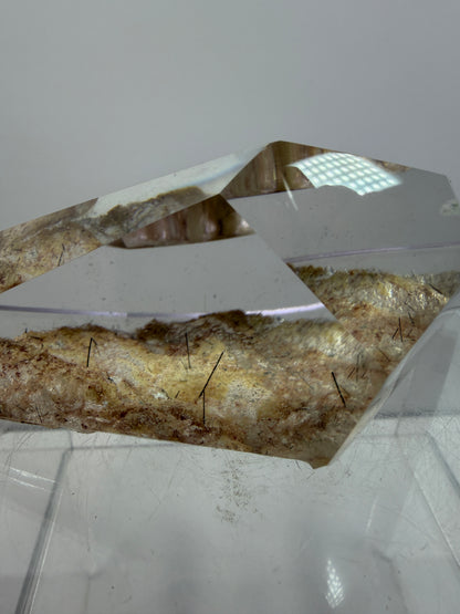 Garden Quartz Polished Freeform. Gorgeous Tourmaline And Scenic Quartz From Brazil. Very High Quality Lodolite Freeform.