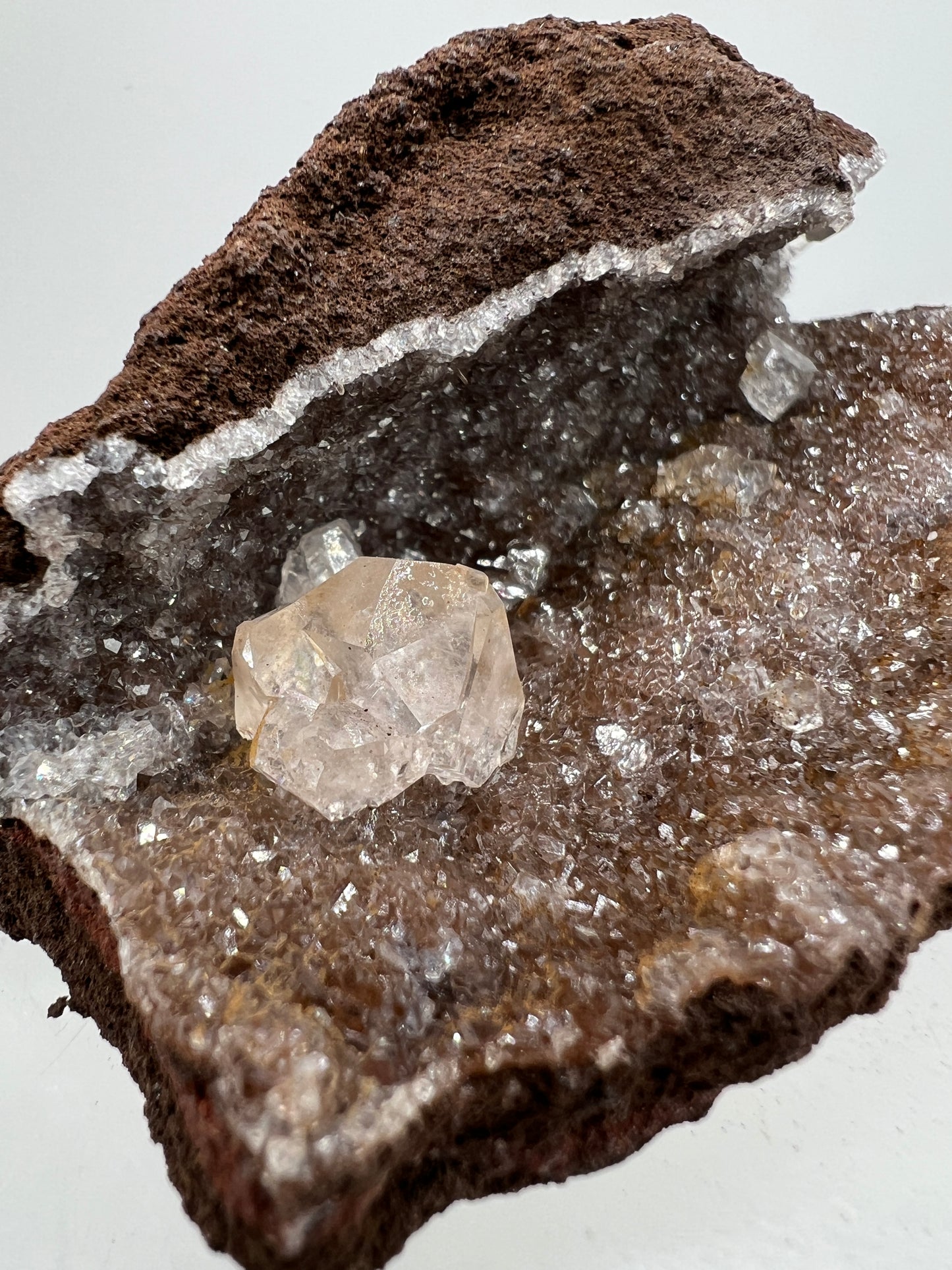 Brown Diamond Calcite Specimen. Stunning Flash! Gorgeous Calcite Cluster On Matrix. Very Pretty Crystal Display Piece.