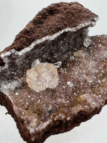 Brown Diamond Calcite Specimen. Stunning Flash! Gorgeous Calcite Cluster On Matrix. Very Pretty Crystal Display Piece.