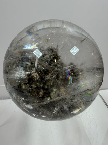 Garden Quartz Lodolite Sphere. 70mm. High Quality Landscape Quartz. Beautiful Large Display Sphere