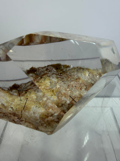 Garden Quartz Polished Freeform. Gorgeous Tourmaline And Scenic Quartz From Brazil. Very High Quality Lodolite Freeform.