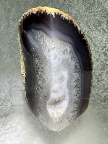 Druzy Agate Book Ends. Stunning Agate From Brazil. Large Cut And Polished Crystal Book Ends.