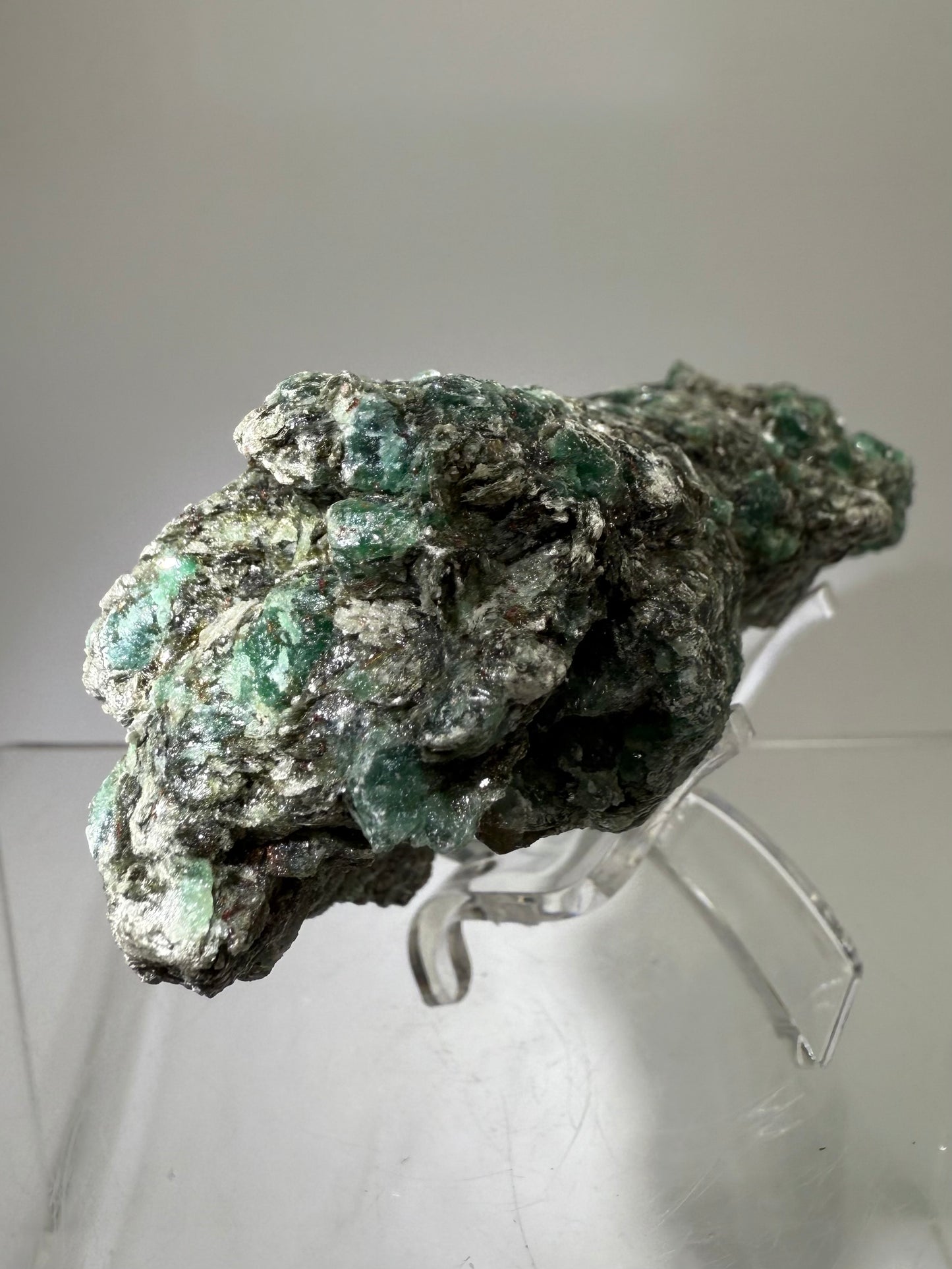 Emerald Mica In Matrix Specimen. Incredible Chrome Muscovite From Zimbabwe. Beautiful One Of A Kind Rare Crystal