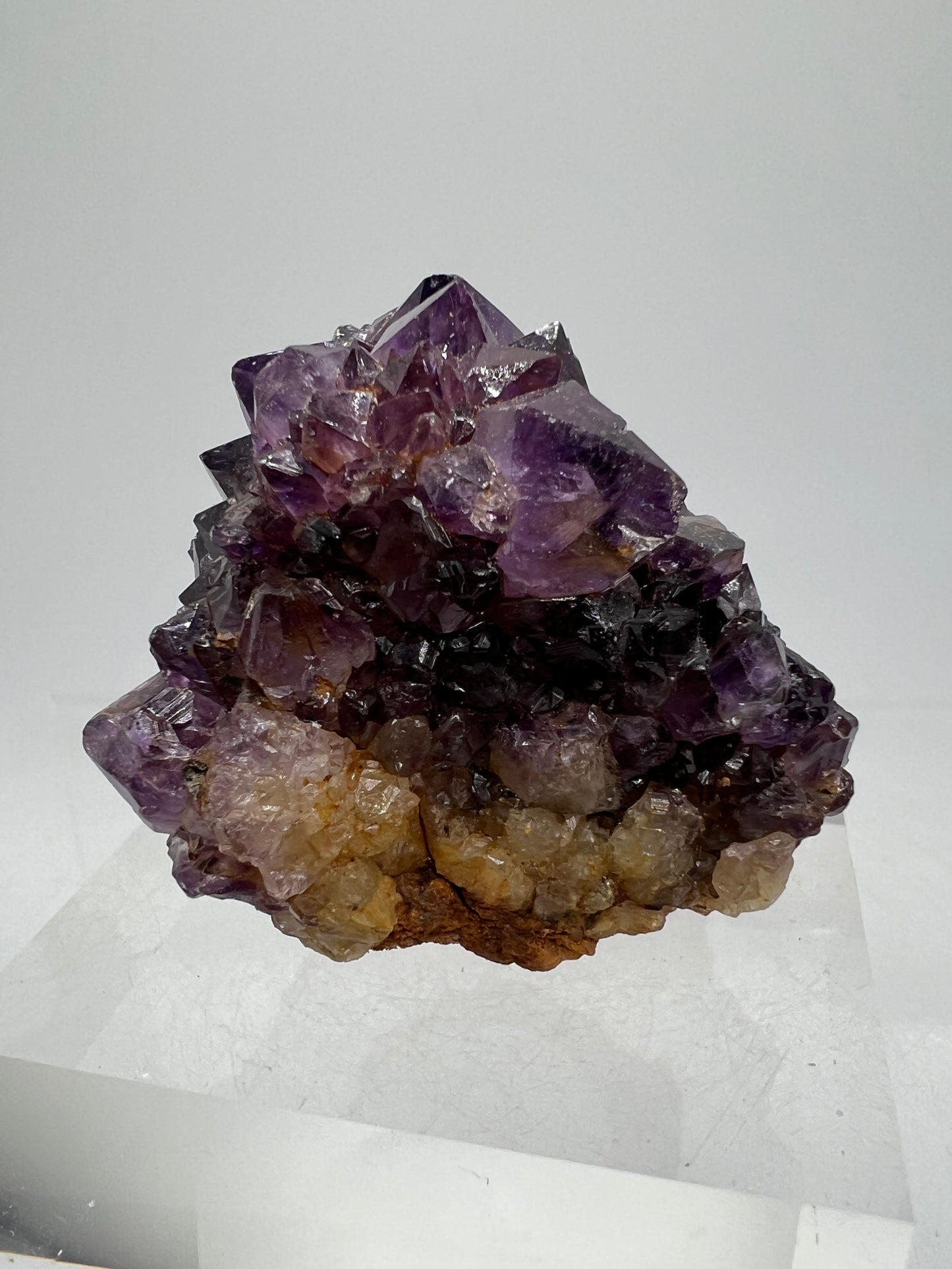 Amethystos Crystal Specimen. Gorgeous Amethyst Cluster From South Africa. Rare Deep Purple Display Crystal