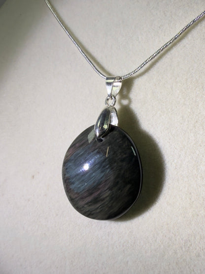 Velvet Obsidian Crystal Pendant. Rare Obsidian Cabochon. High Quality Jewelry