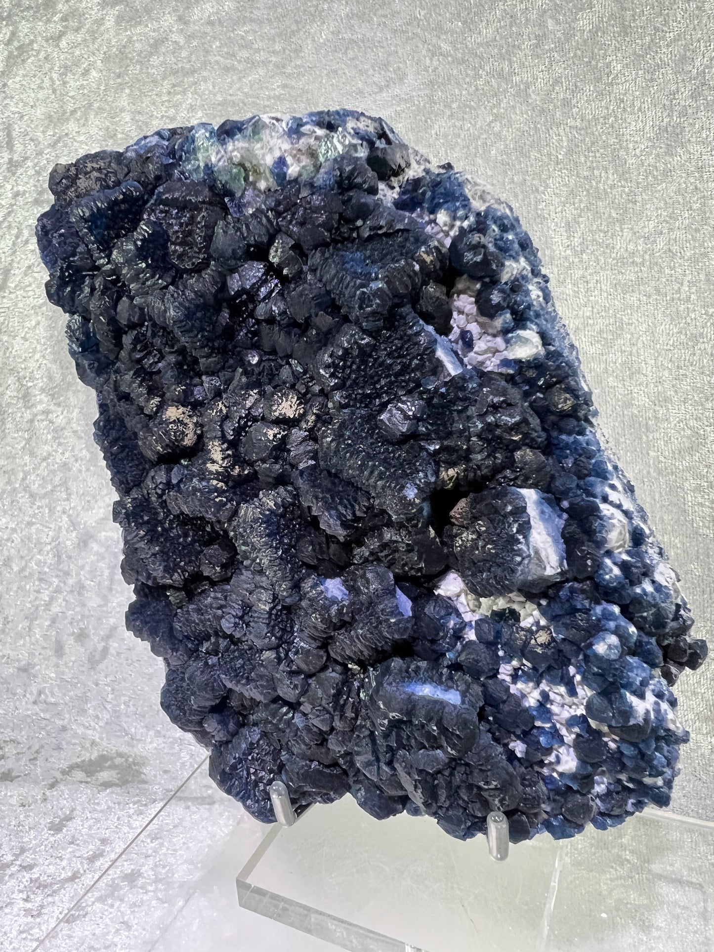Blueberry Fluorite Crystal Specimen. Stunning Deep Dark Colors. High Quality Rare Fluorite
