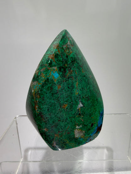 Chrysocolla And Malachite Flame From Peru. Stunning Display Crystal. High Quality Flame With Gorgeous Colors.