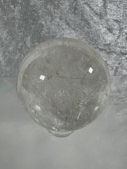 Rutile Quartz Sphere. Beautiful Rare Golden Rutilated Quartz. Stunning Display Sphere