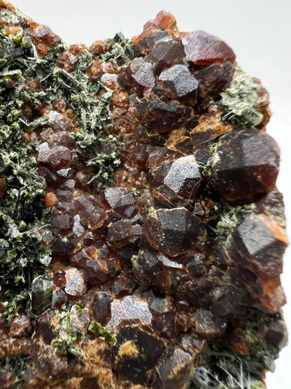 Epidote And Spessartite Garnet Specimen. Gorgeous Colors With Amazing Crystals.