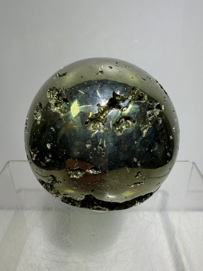 Pyrite Crystal Sphere. 60mm. Druzy World Class Display Sphere From Peru. Gorgeous Top Quality Cubic Druzy