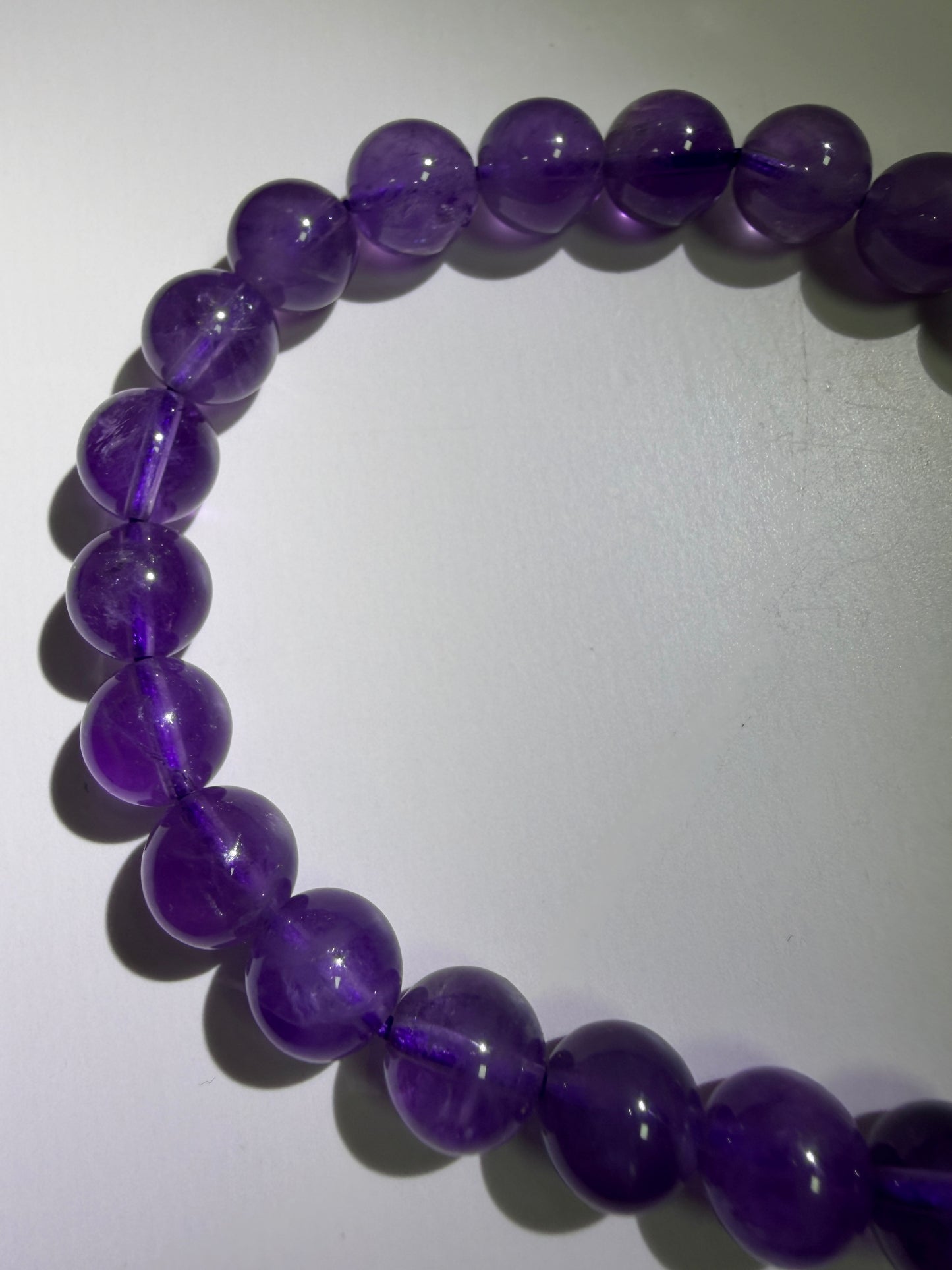 Amethyst Bead Bracelet. 8mm. Gorgeous Crystal Bracelet With Adjustable Band