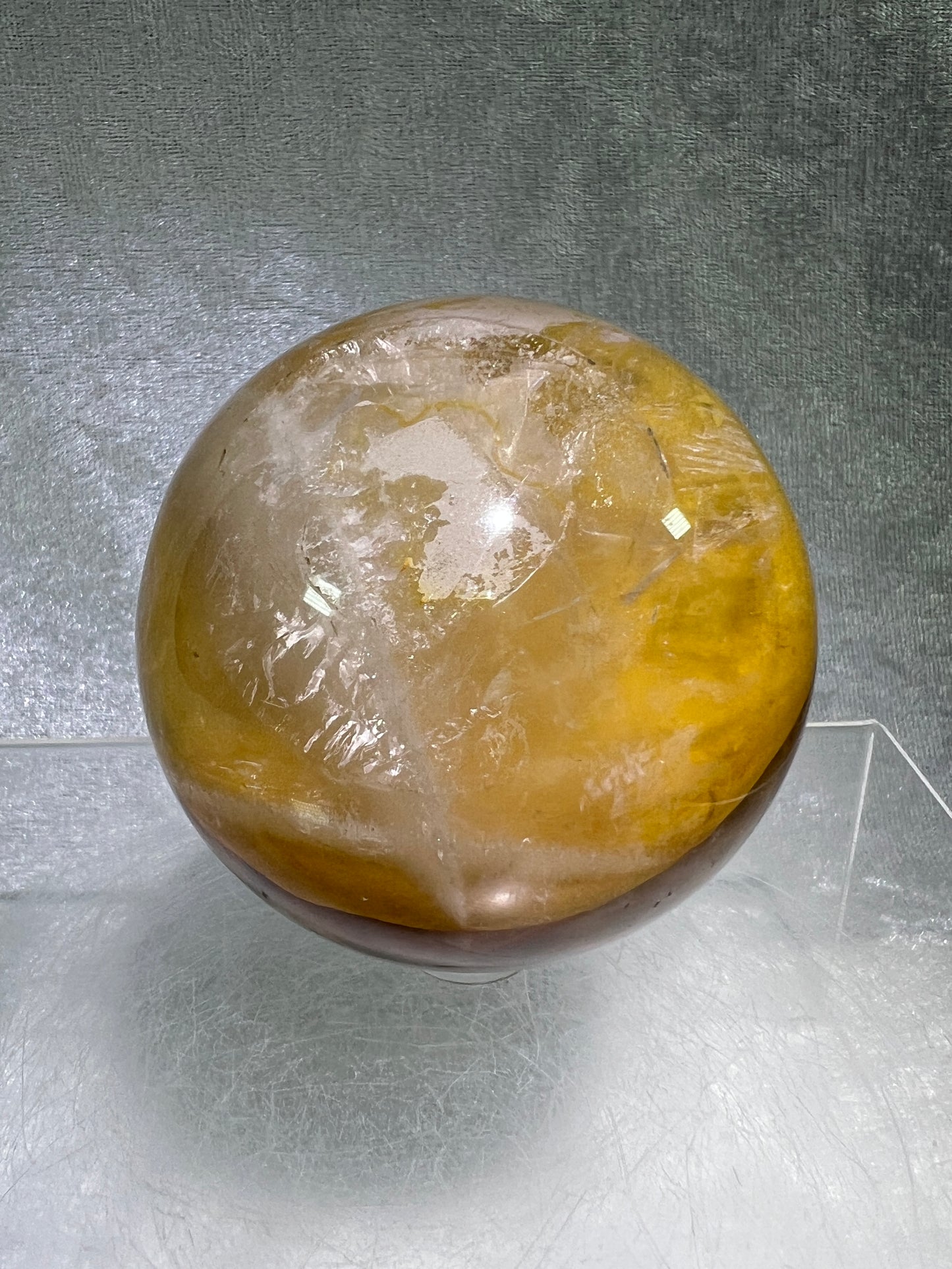 Golden Healer Sphere. 68mm. Incredible Rare Asterisms. High Quality Star Quartz Sphere From Madagascar.