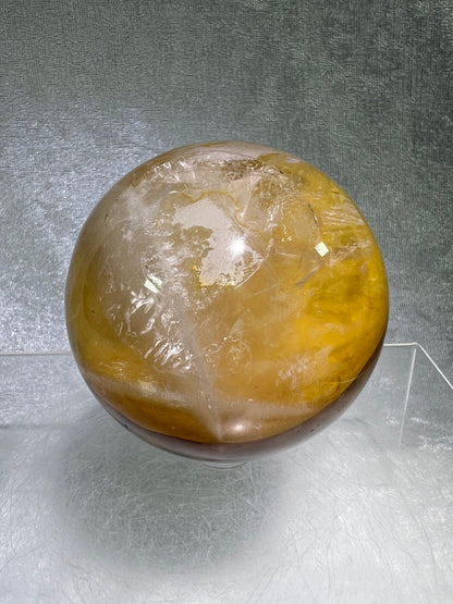 Golden Healer Sphere. 68mm. Incredible Rare Asterisms. High Quality Star Quartz Sphere From Madagascar.