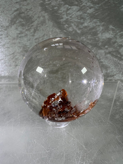 Garden Quartz Lodolite Sphere. Stunning High Quality Orange Landscape.