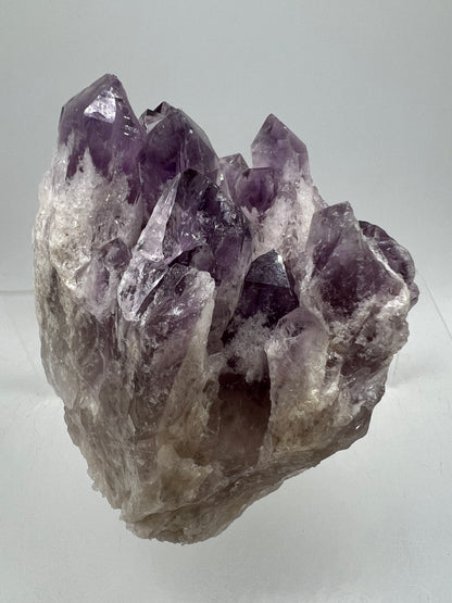 Sugar Amethyst Cluster. Beautiful Shades Of Lavender With White Druzy Quartz. Beautiful Rare Amethyst Specimen From Zambia