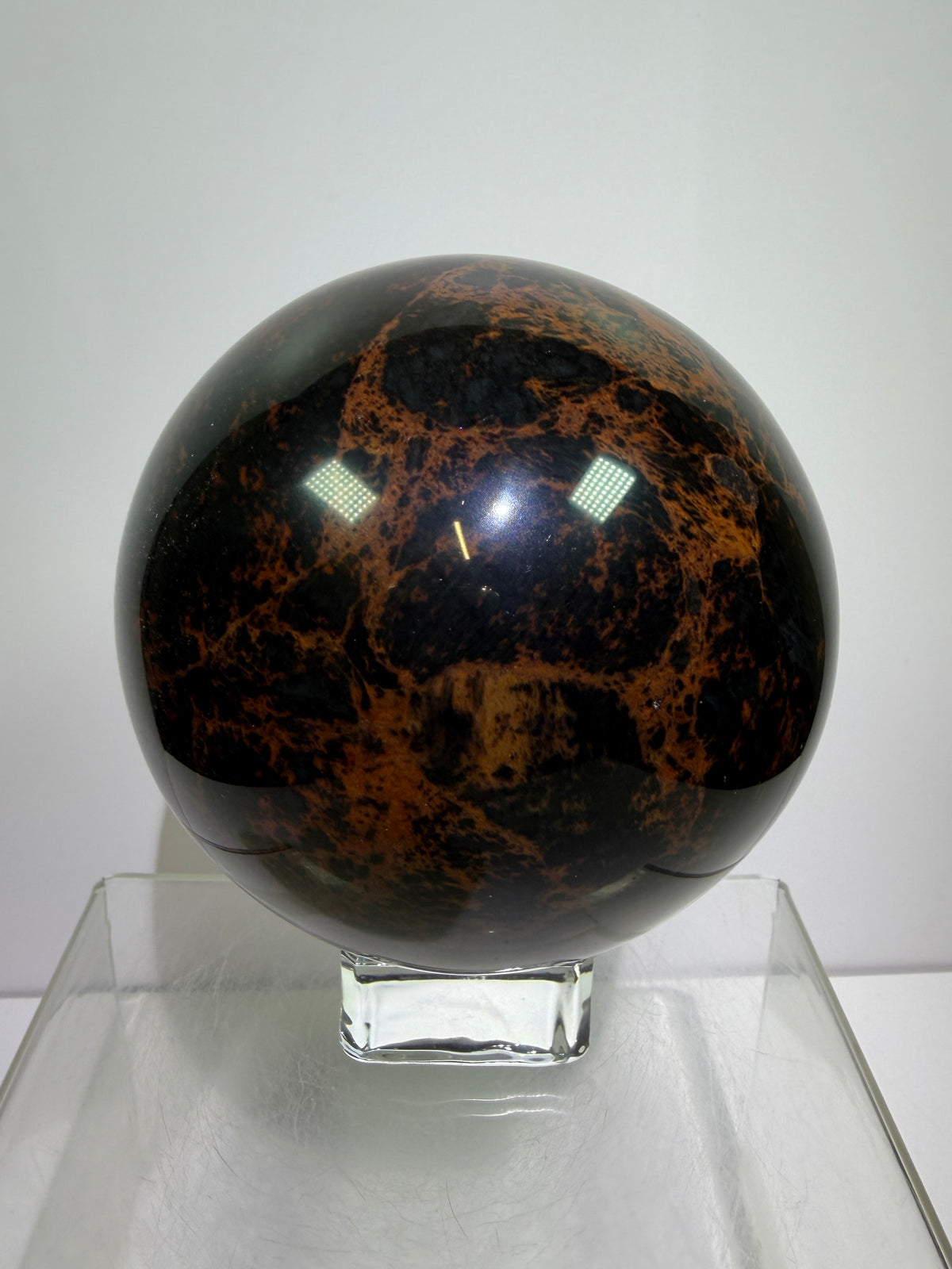 Mahogany Obsidian Sphere. 90mm. XL High Quality Crystal. Rare And Stunning Display Sphere