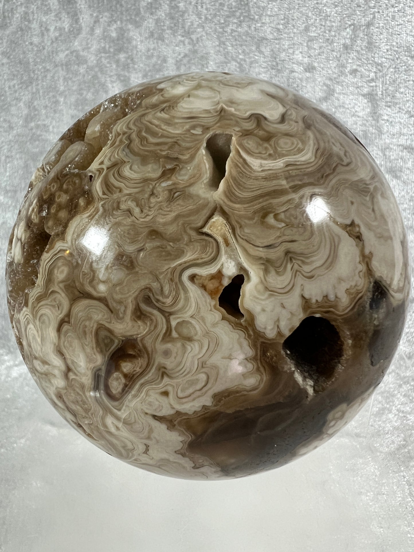 Amber Calcite Druzy Sphere. 96mm. Amazing Patterns With Incredible Druzy. Gorgeous Display Sphere.