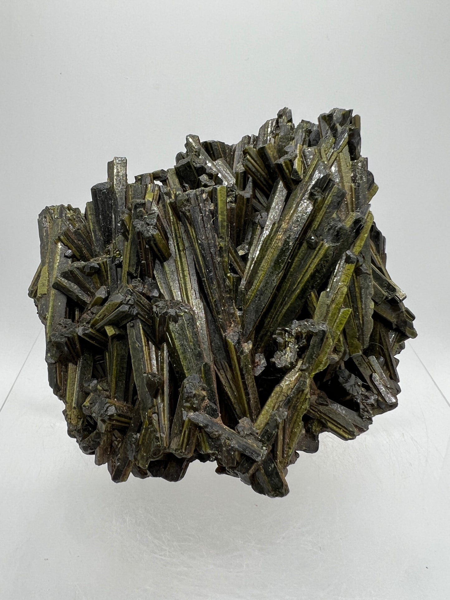 Green Tourmaline Cluster. Gorgeous Rare Tourmaline Specimen. Amazing Mineral Display Crystal.