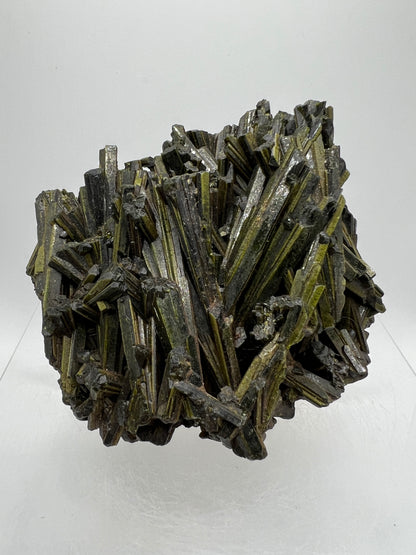 Green Tourmaline Cluster. Gorgeous Rare Tourmaline Specimen. Amazing Mineral Display Crystal.