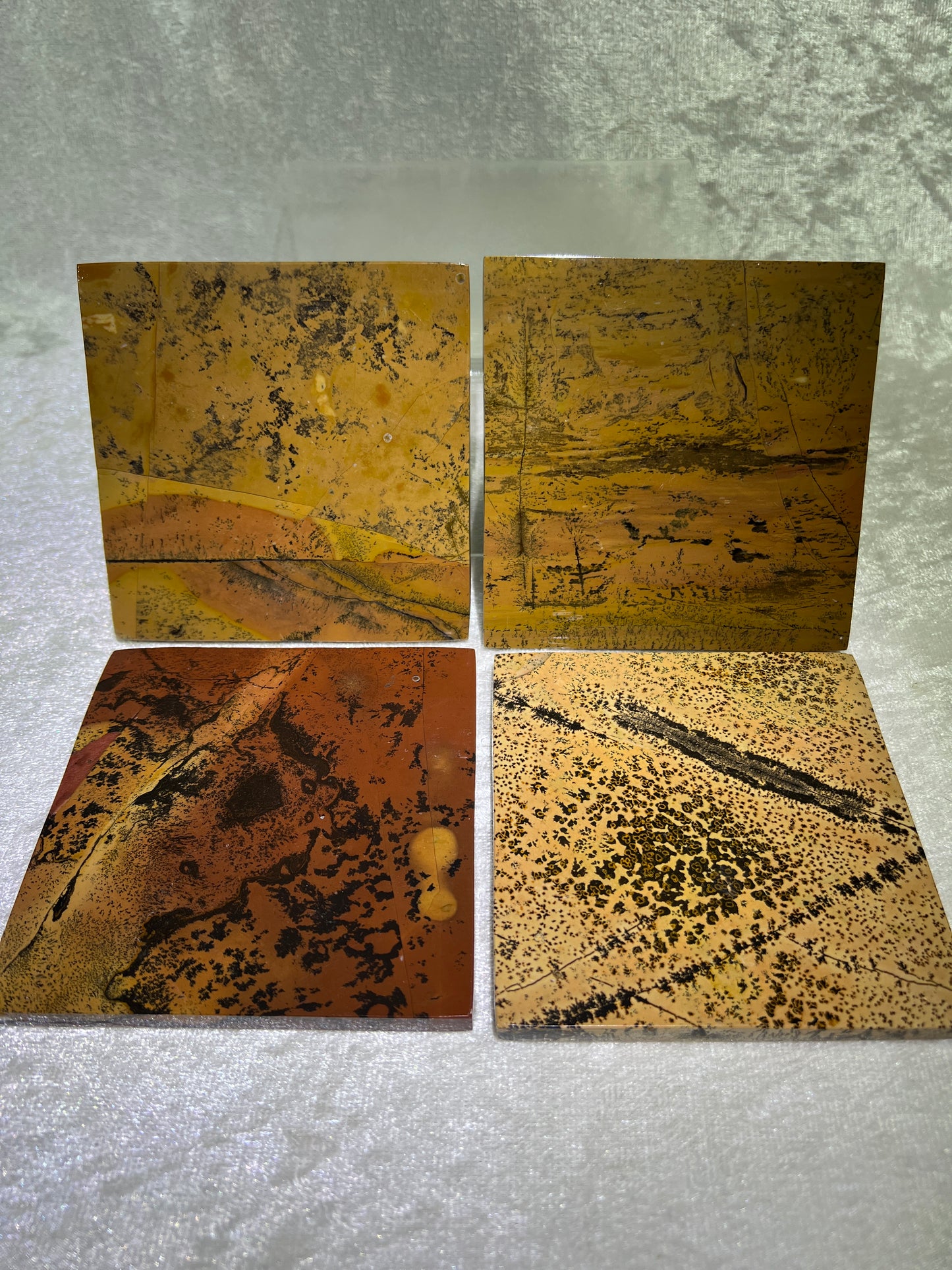 Picture Jasper Set Of 4 Coasters. Stunning Crystal Coasters. Practical And Beautiful!