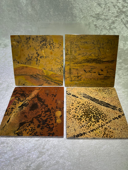 Picture Jasper Set Of 4 Coasters. Stunning Crystal Coasters. Practical And Beautiful!